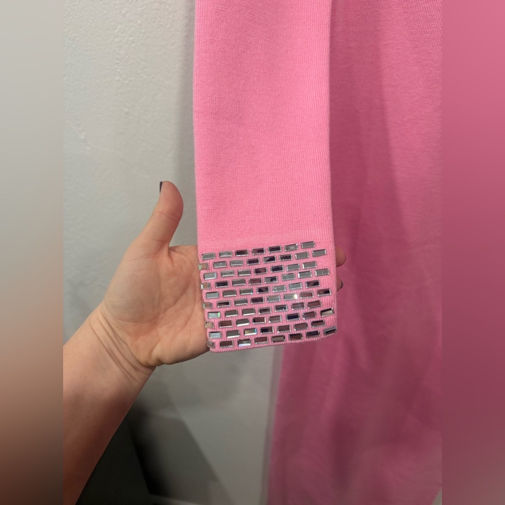 NWT Retrofete Monroe Embellished Knit Dress in Peony Pink size Medium - Picture 9 of 15